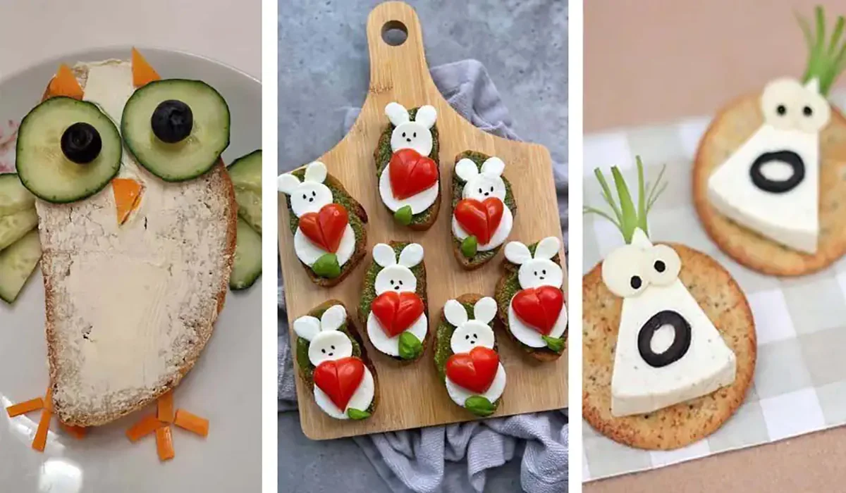 تزیین نون و پنیر و گردو برای مدرسه